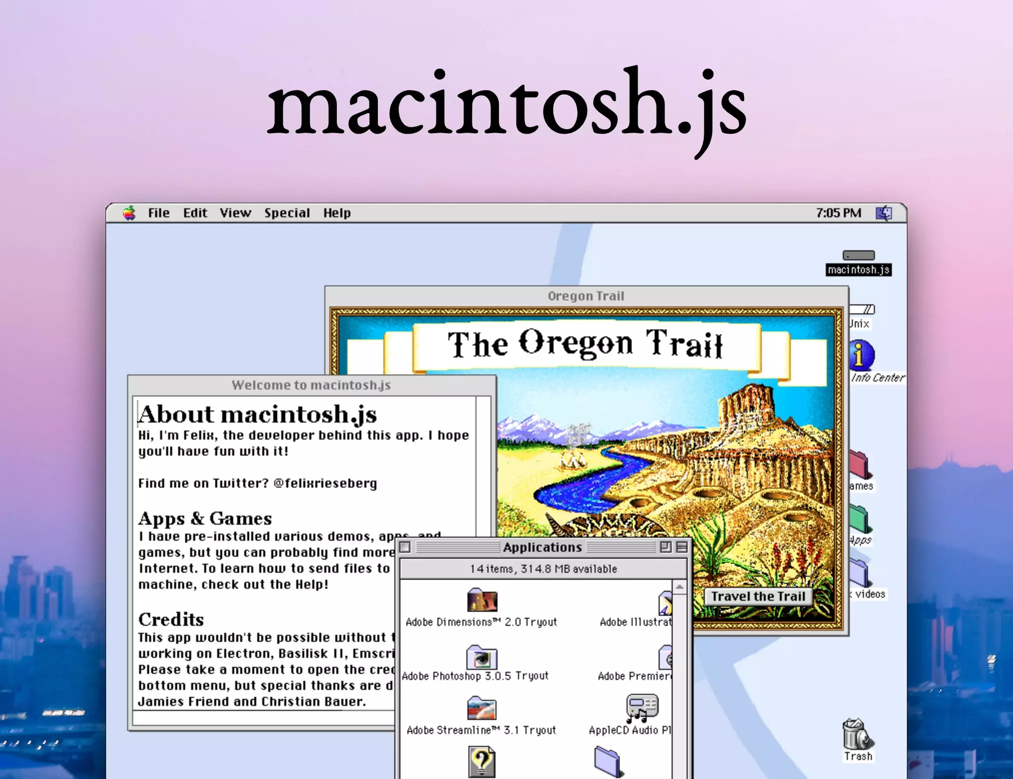 Приложение-эмулятор macintosh.js