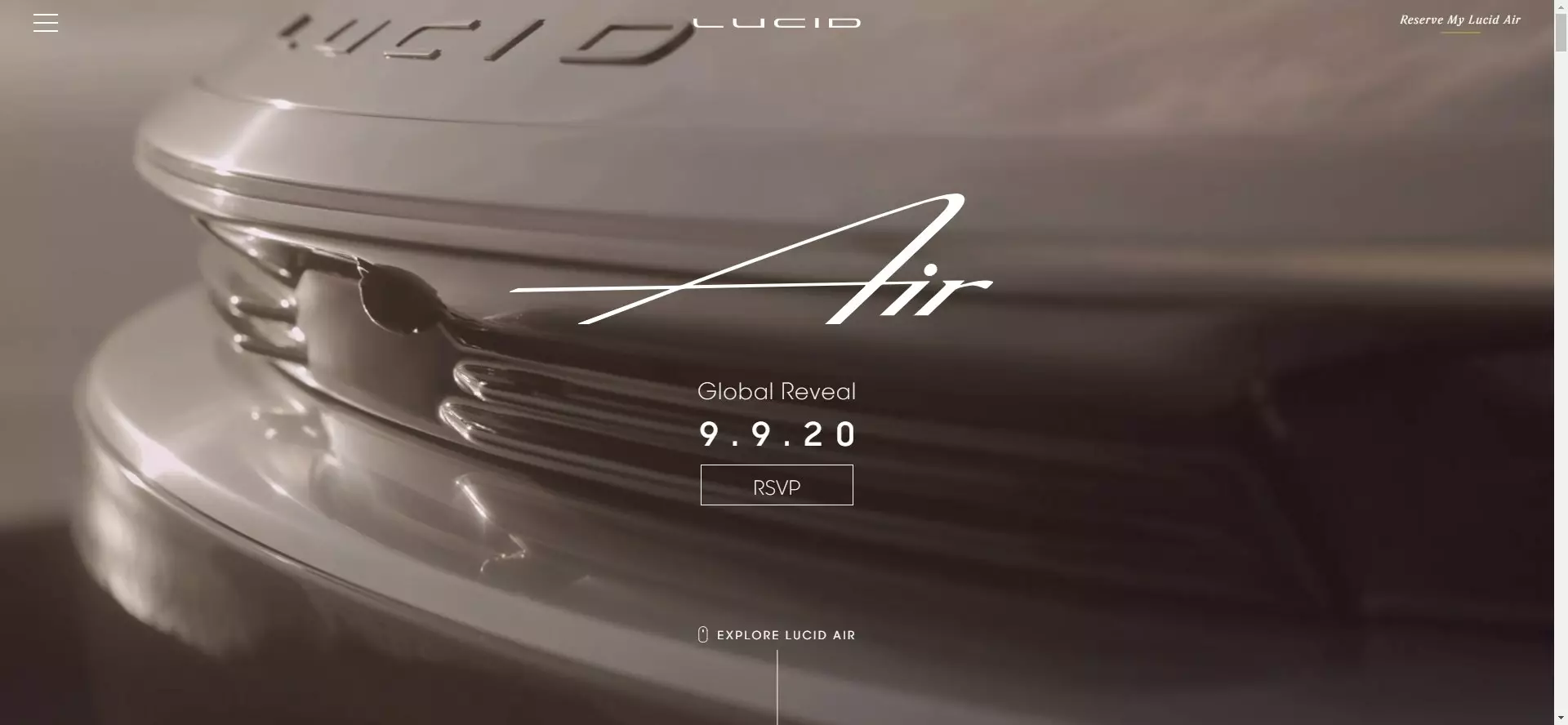 Lucid Motors настільки пишається своїм рекордом, що значення в 9,920 секунди виставили на офіційному сайті проекту