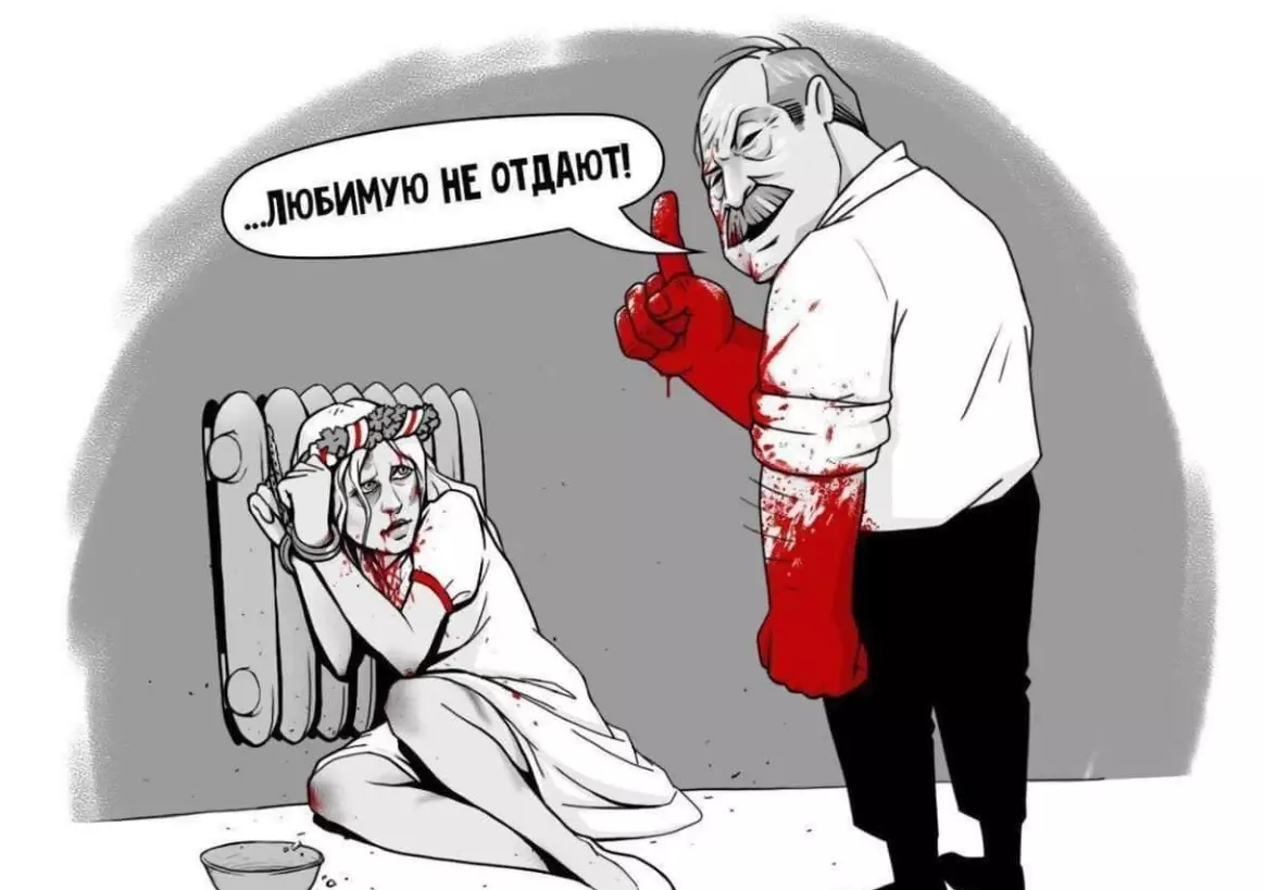 Карикатура о "красной руке" Лукашенко. Источник: twitter.com/miggerrtis