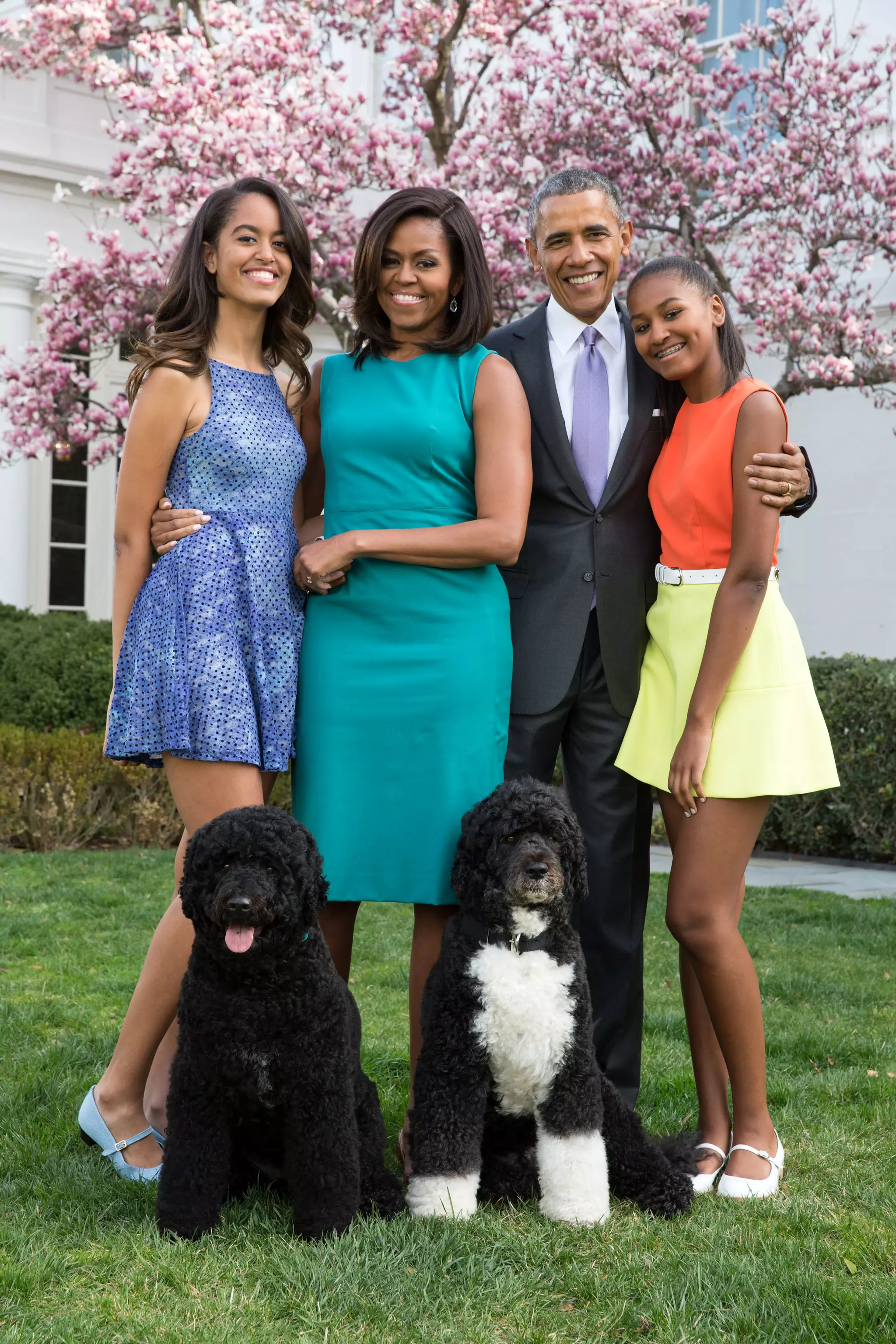 Малия Обама, Мишель Обама, Барак Обама и Саша Обама
