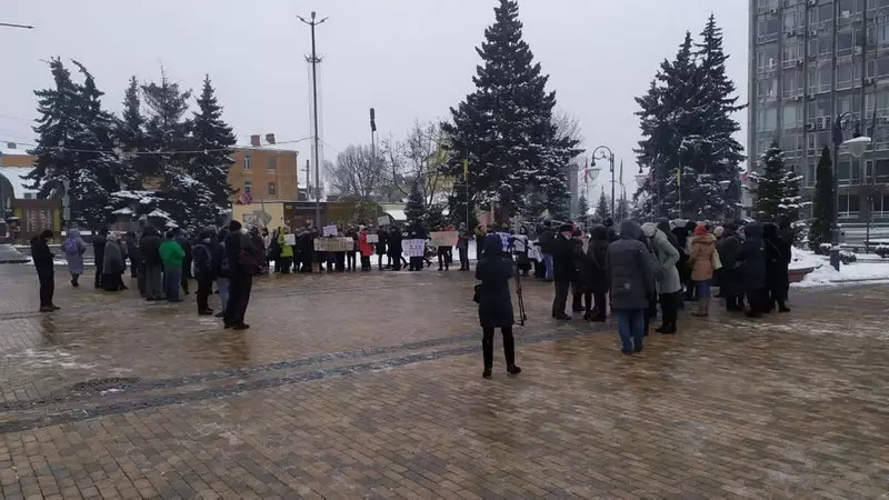 В Виннице местные жители вышли на акцию протеста