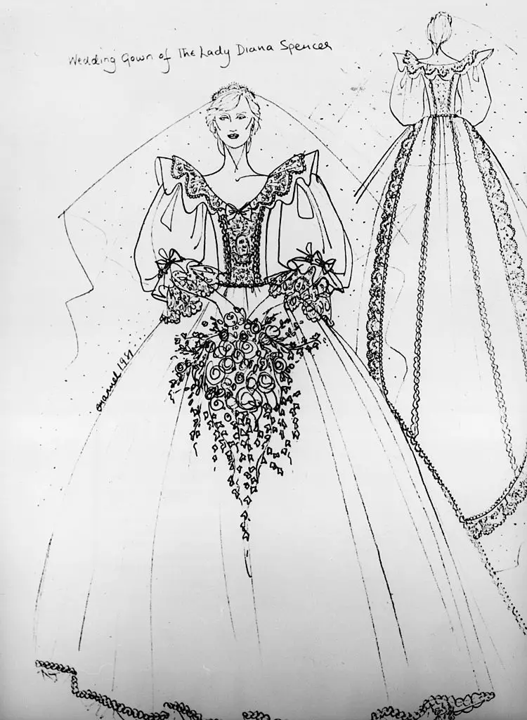 Эскиз свадебного платья Дианы