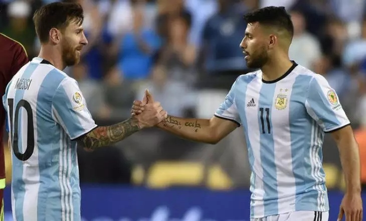 Месси и Агуэро в сборной Аргентины