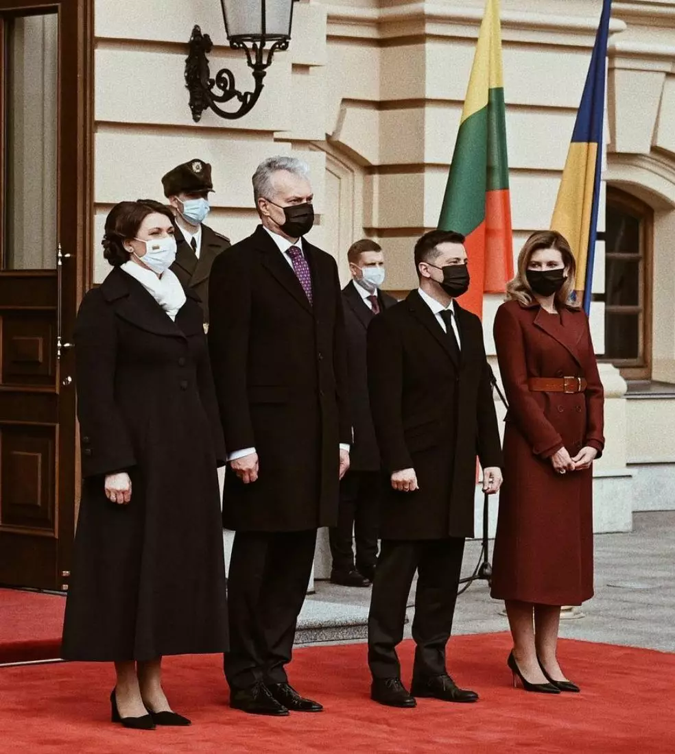 Президент Владимир Зеленский и Елена Зеленская на встрече с президентом Литвы Гитанасом Науседой и первой леди Литвы