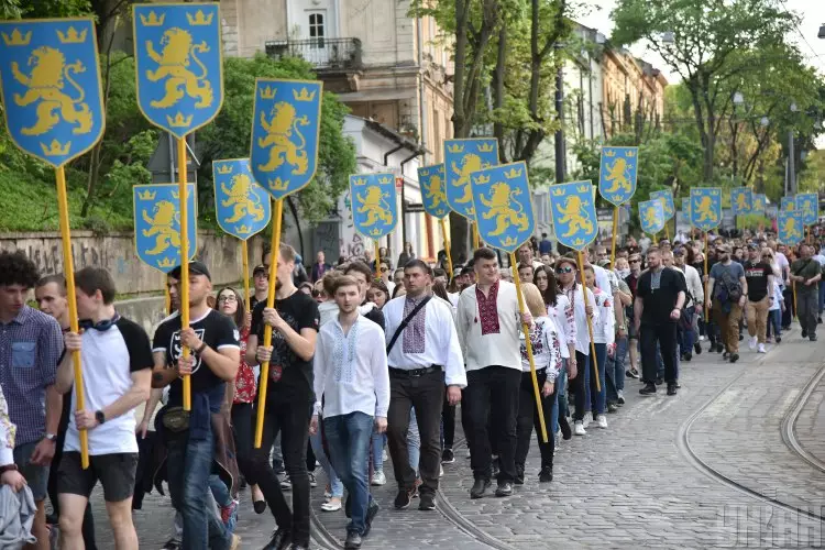"Марш величі духу" на честь СС "Галичина" у Львові в 2018 році. Фото: УНІАН