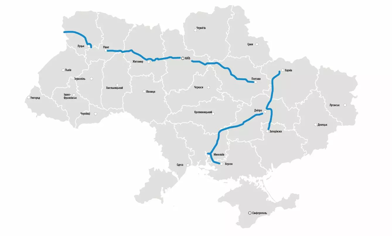 Первые шесть дорог, которые Мининфраструктуры планирует передать инвесторам на восстановление и содержание. Карта: roadppp.in.ua