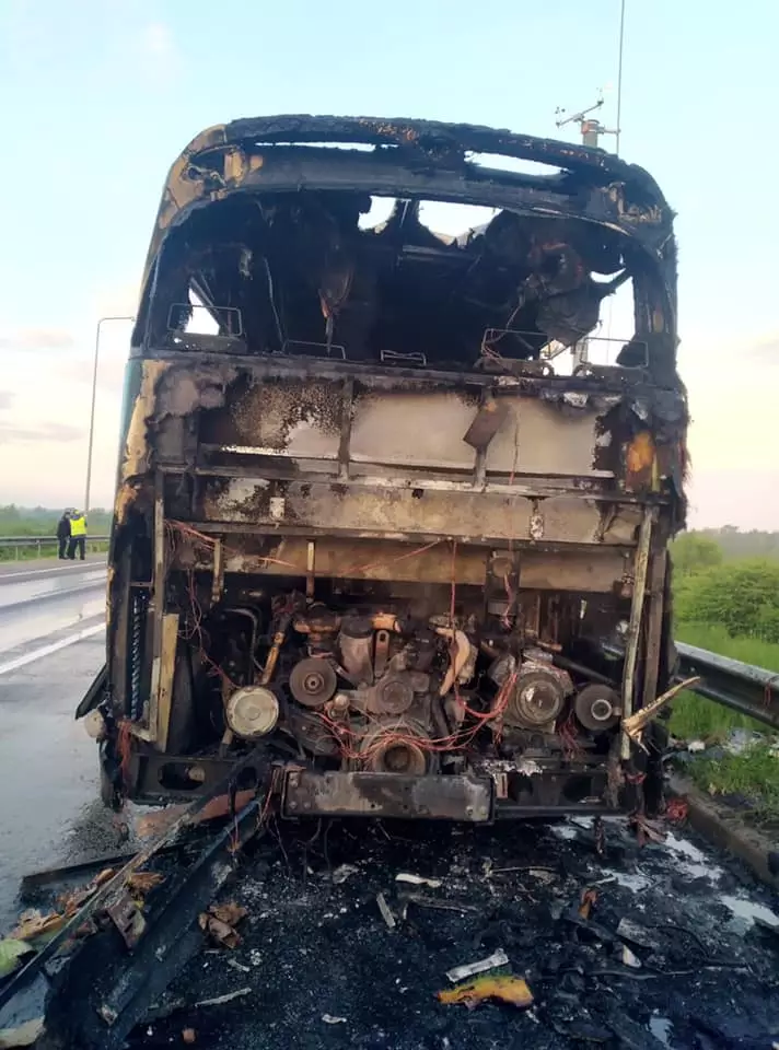 Автобус практически сгорел – все обуглилось