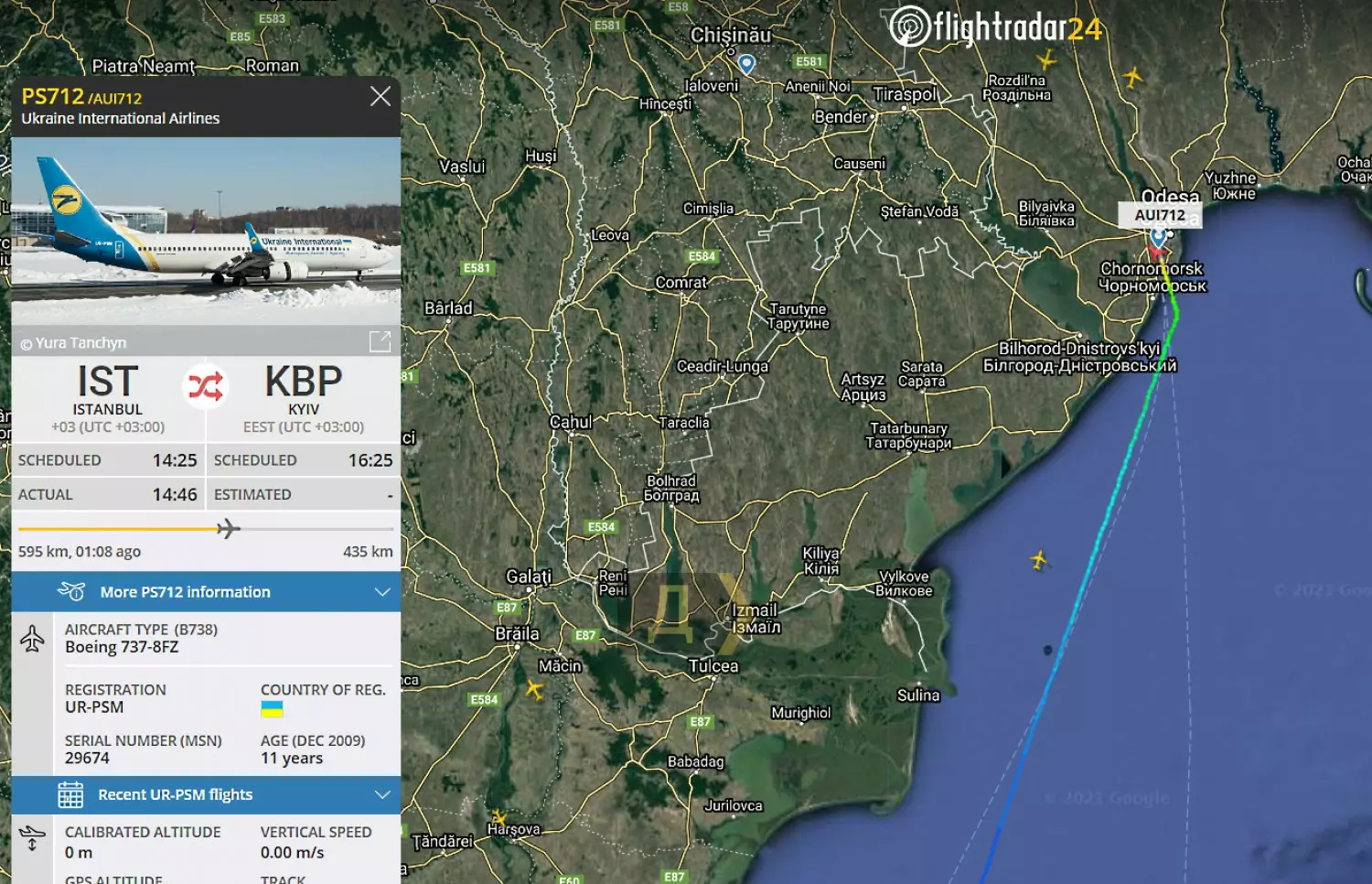 Літак прямував зі Стамбула до Борисполя. Фото: Думська