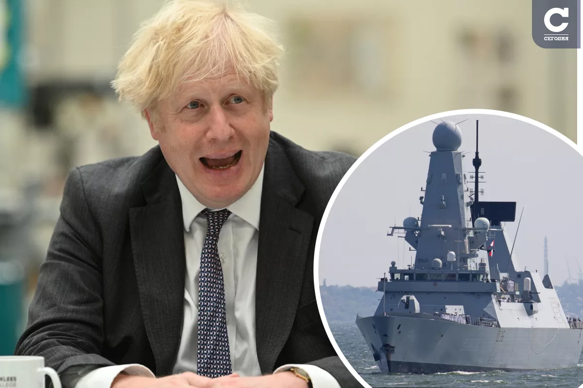Борис Джонсон назвав маршрут британського есмінця біля Криму законним. Фото: колаж "Сьогодні"