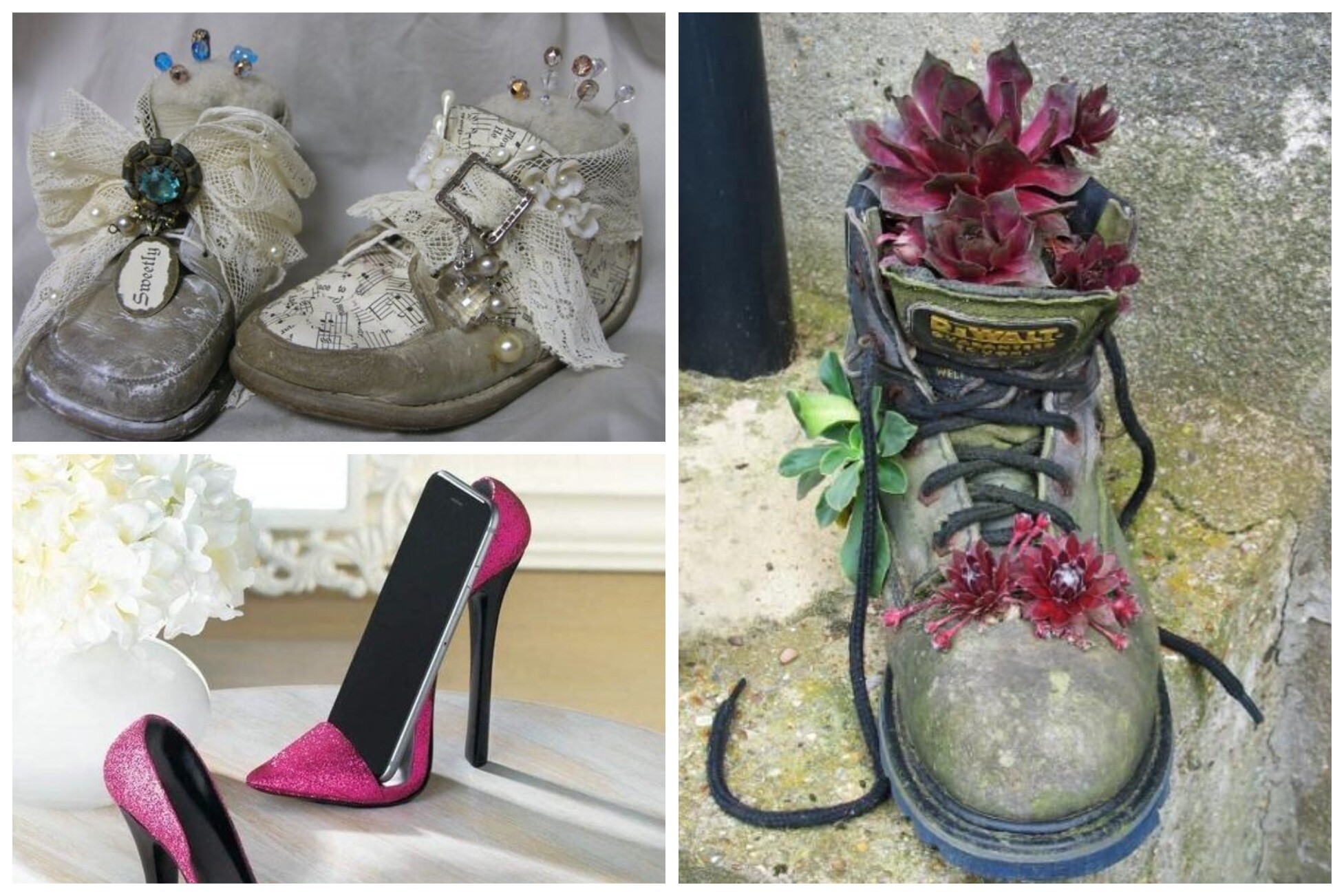 Оригинальные способы применения ненужной обуви в интерьере или в саду