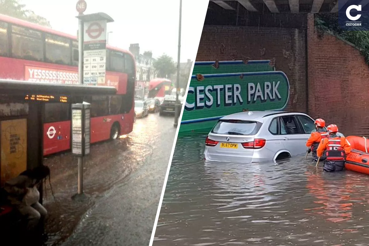 Потоп в Лондоне / коллаж "Сегодня"