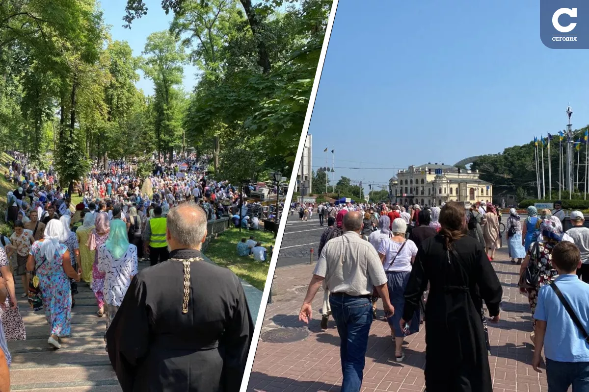 Тысячи людей прибыли в Киев на крестный ход. Коллаж "Сегодня"