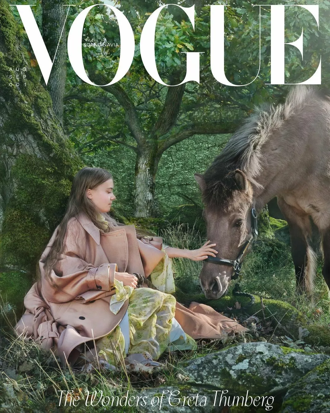 Грета Тунберг со своей лошадью на обложке Vogue Scandinavia