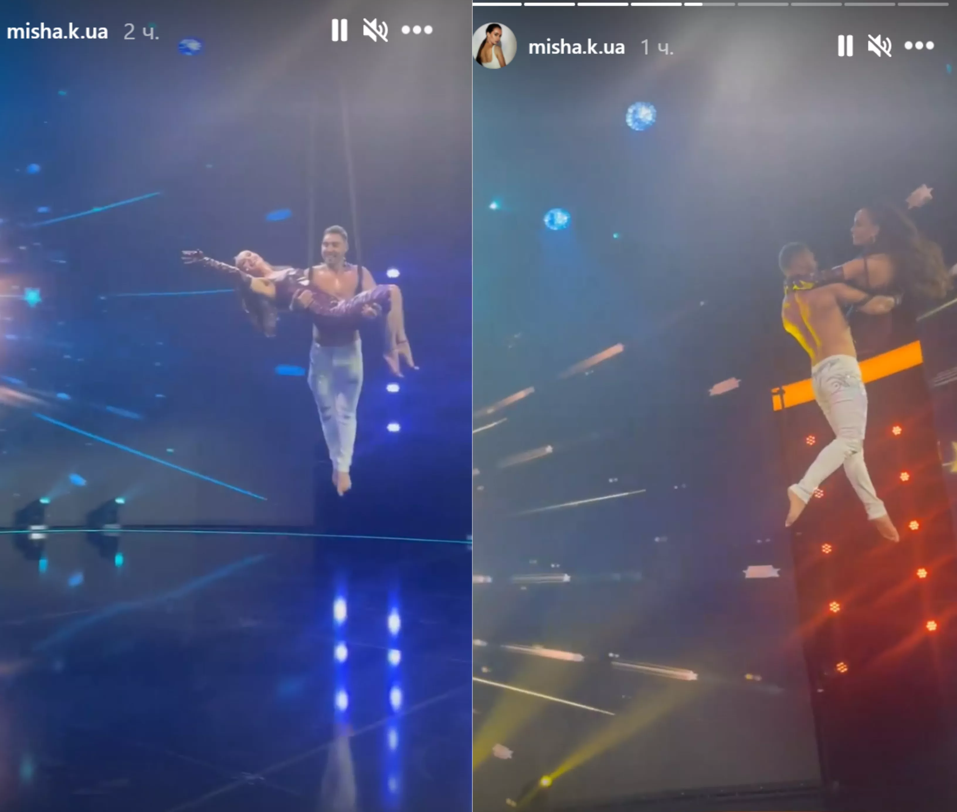 Ксения Мишина пролетела над сценой в объятиях танцора