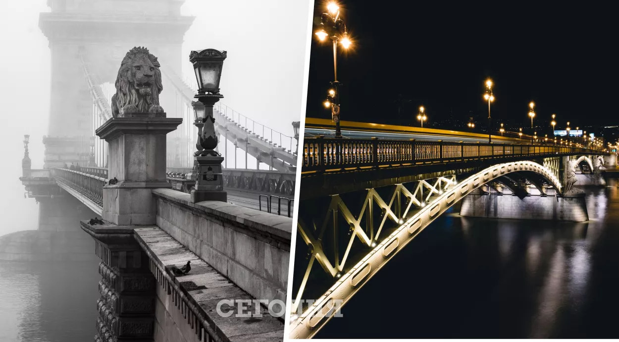 Цепной мост особенно загадочно выглядит в непогоду, а мост Маргит – ночью