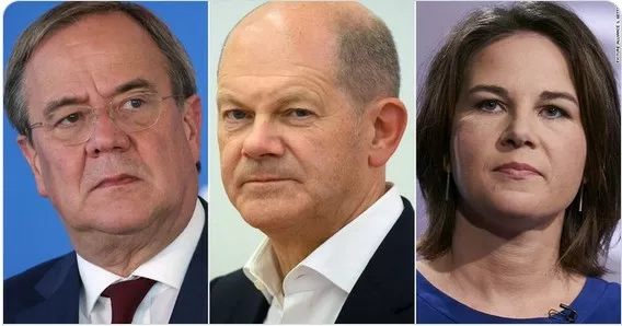 Хто тут новий канцлер ФРН – Армін Лашет (зліва), Олаф Шольц (в центрі) або Анналена Бербок (праворуч)?