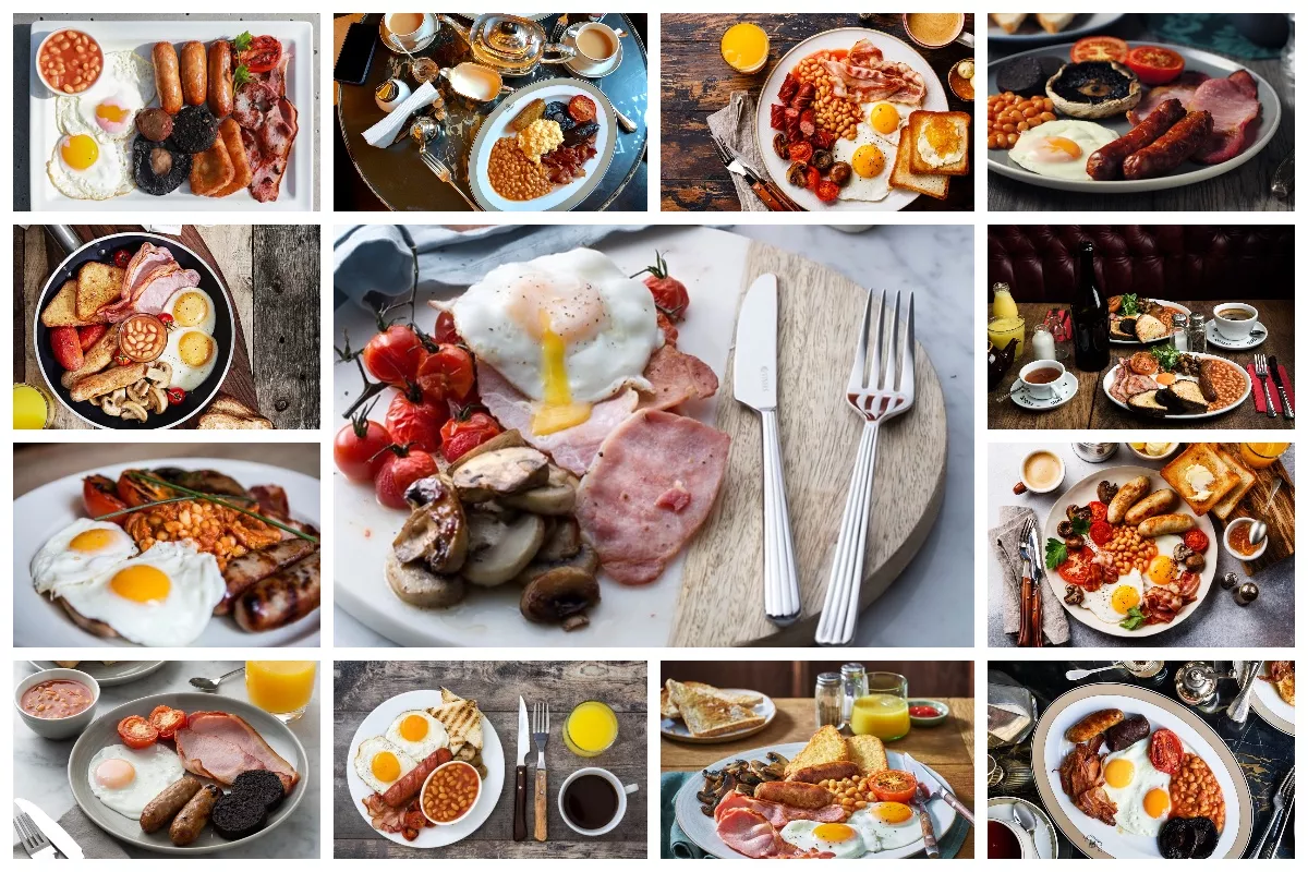 Подача English breakfast в пабах и ресторанах Лондона