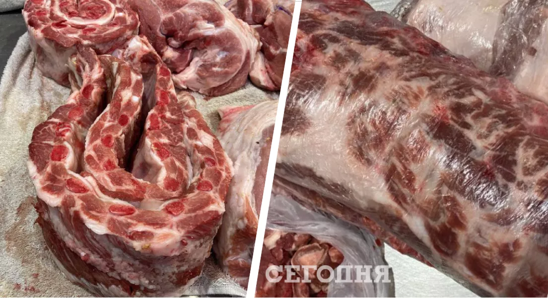 Свіже м'ясо на прилавках базару / Колаж "Стогодні"