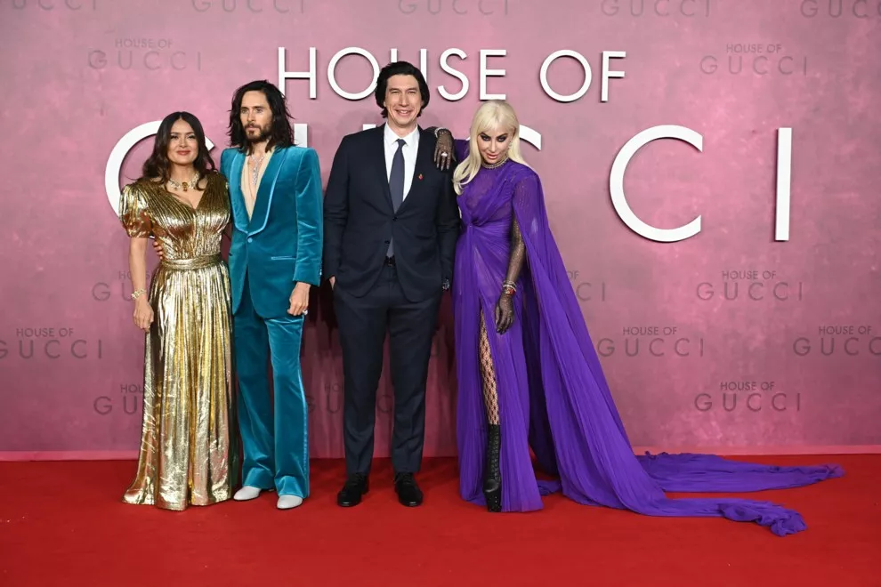 Сальма Хайек, Джаред Лето, Адам Драйвер и Леди Гага на премьере "Дома Gucci" в Лондоне