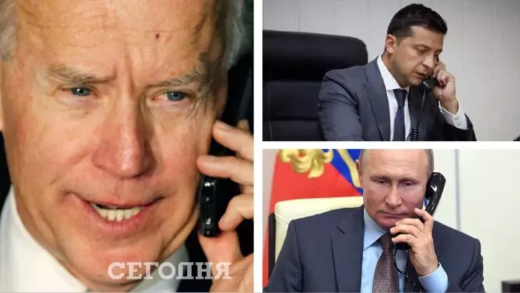Байден поговорил с Зеленским и Путиным. Фото: Коллаж "Сегодня"