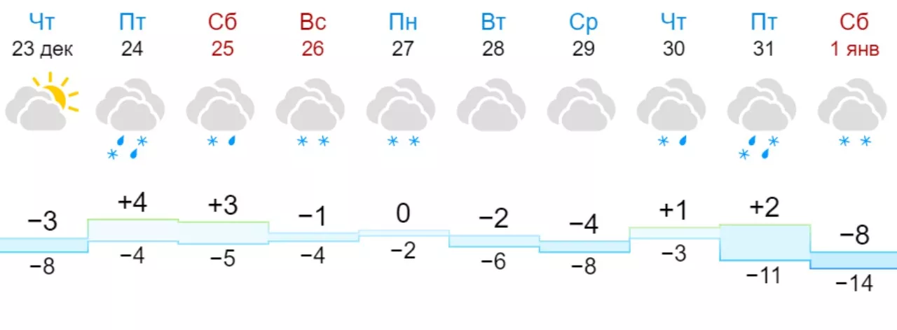 Погода во Львове на 31 декабря. Скрин: Gismeteo