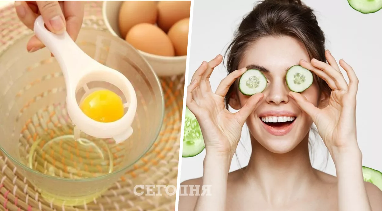 Яєчний жовток та огірок допоможуть розгладити зморшки навколо очей та тонізувати шкіру
