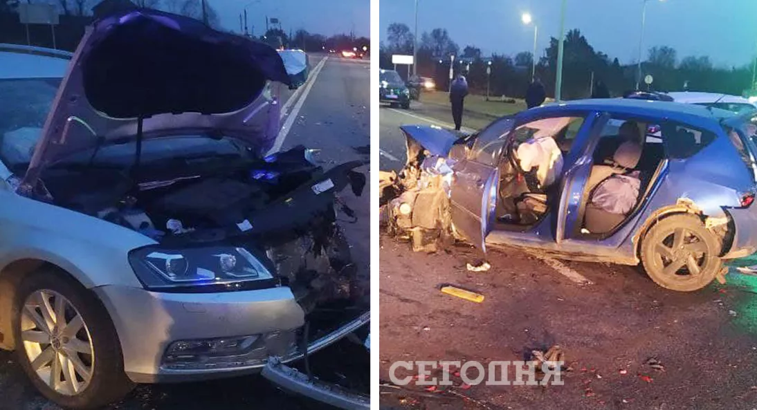 Некоторое время из-за аварии было перекрыто движение транспорта/Фото: патрульная полиция Киевской области, коллаж: "Сегодня" 
