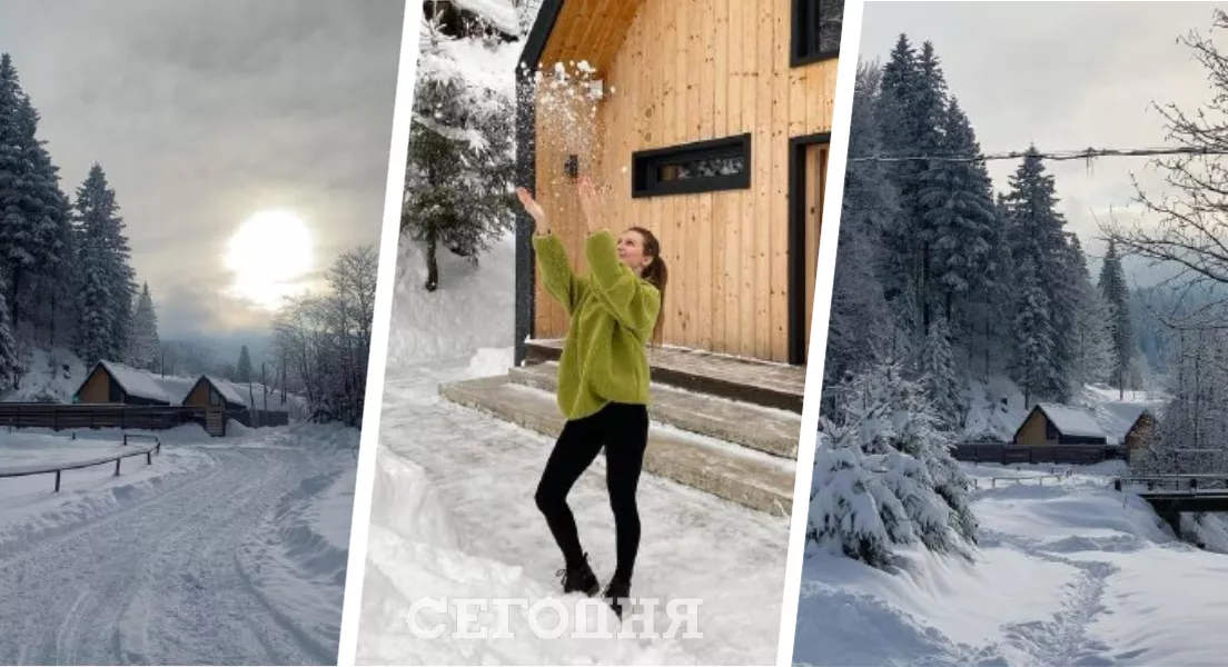 Марина Бардина наслаждается зимним отдыхом в Яремче / Коллаж "Сегодня"