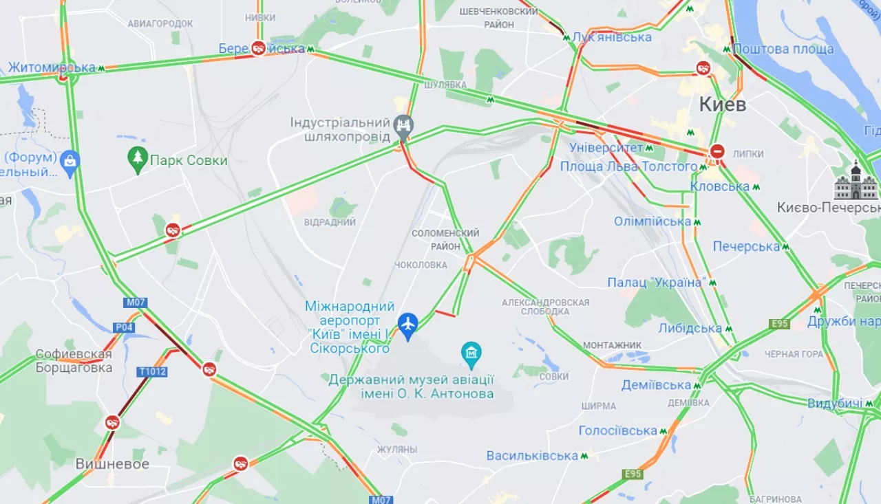 Пробки у столиці / Фото: Google Maps