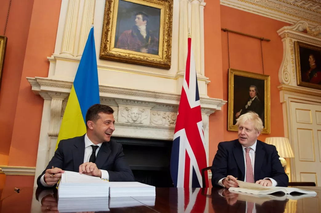 Переговоры президента Украины Владимира Зеленского и премьера Великобритании Бориса Джонсона