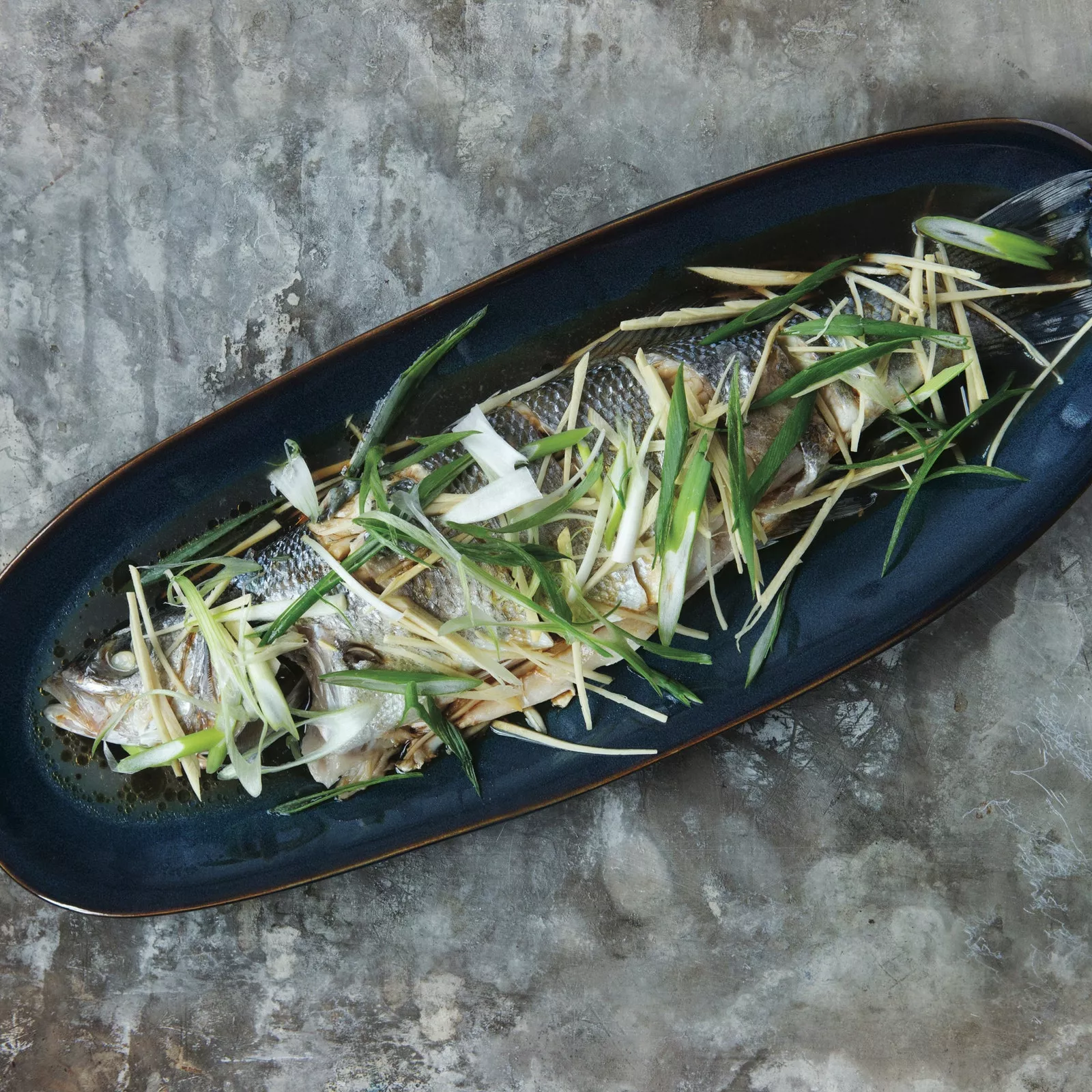 Steamed fish with ginger and green onions