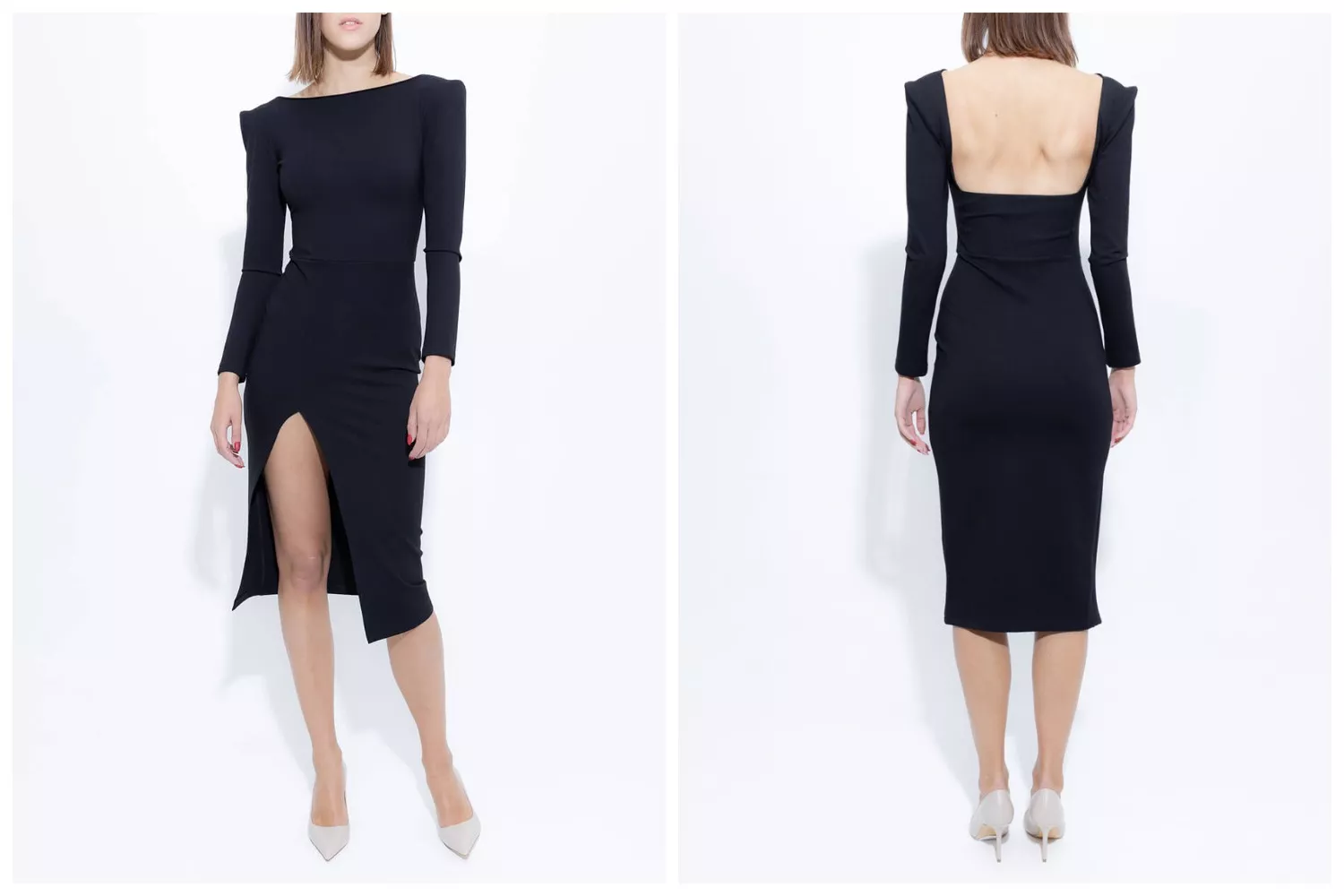 Бавовняна сукня з відкритою спиною та розрізом SELERA за 2838 грн
