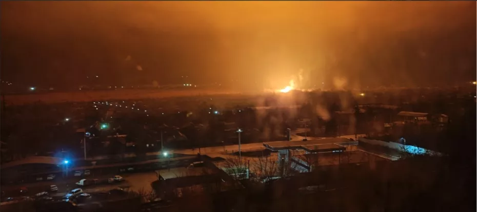 Пожежа в Луганську, фото із соцмереж