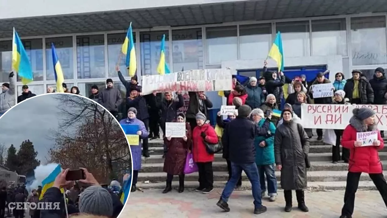 Жителей Новой Каховки обстреляли на митинге