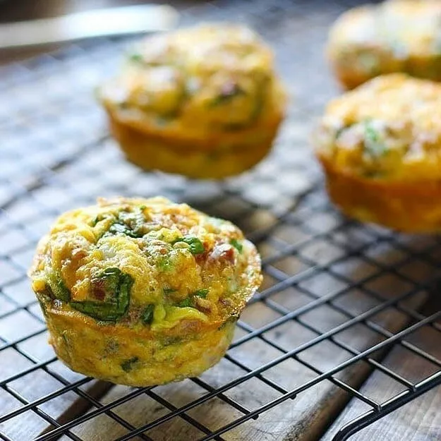 Egg muffins with frozen vegetables