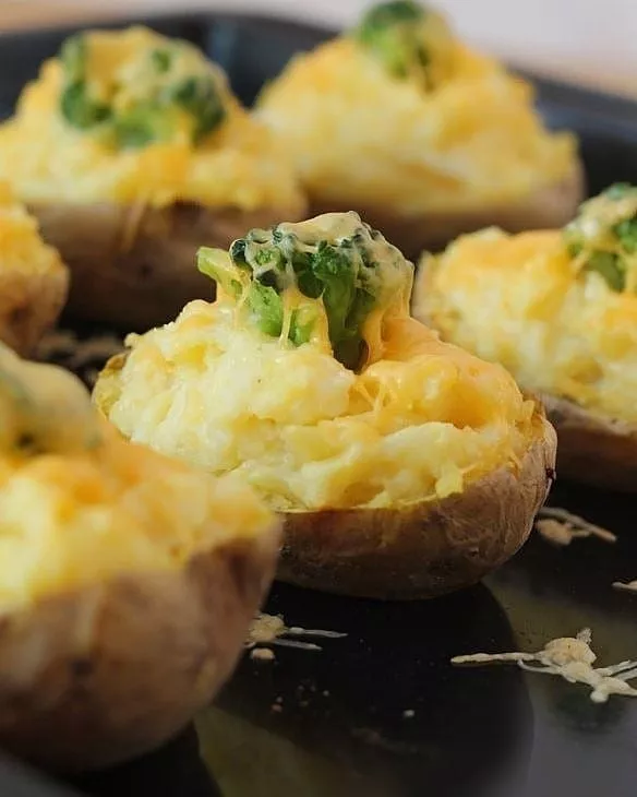 Potatoes with frozen broccoli and cheese