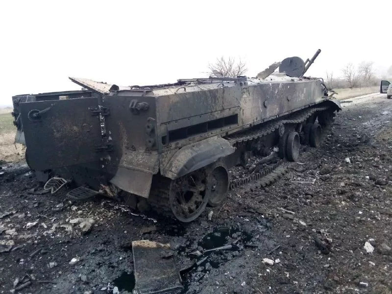 Результат попадания Javelin. Фото:  Министерство обороны Украины.
