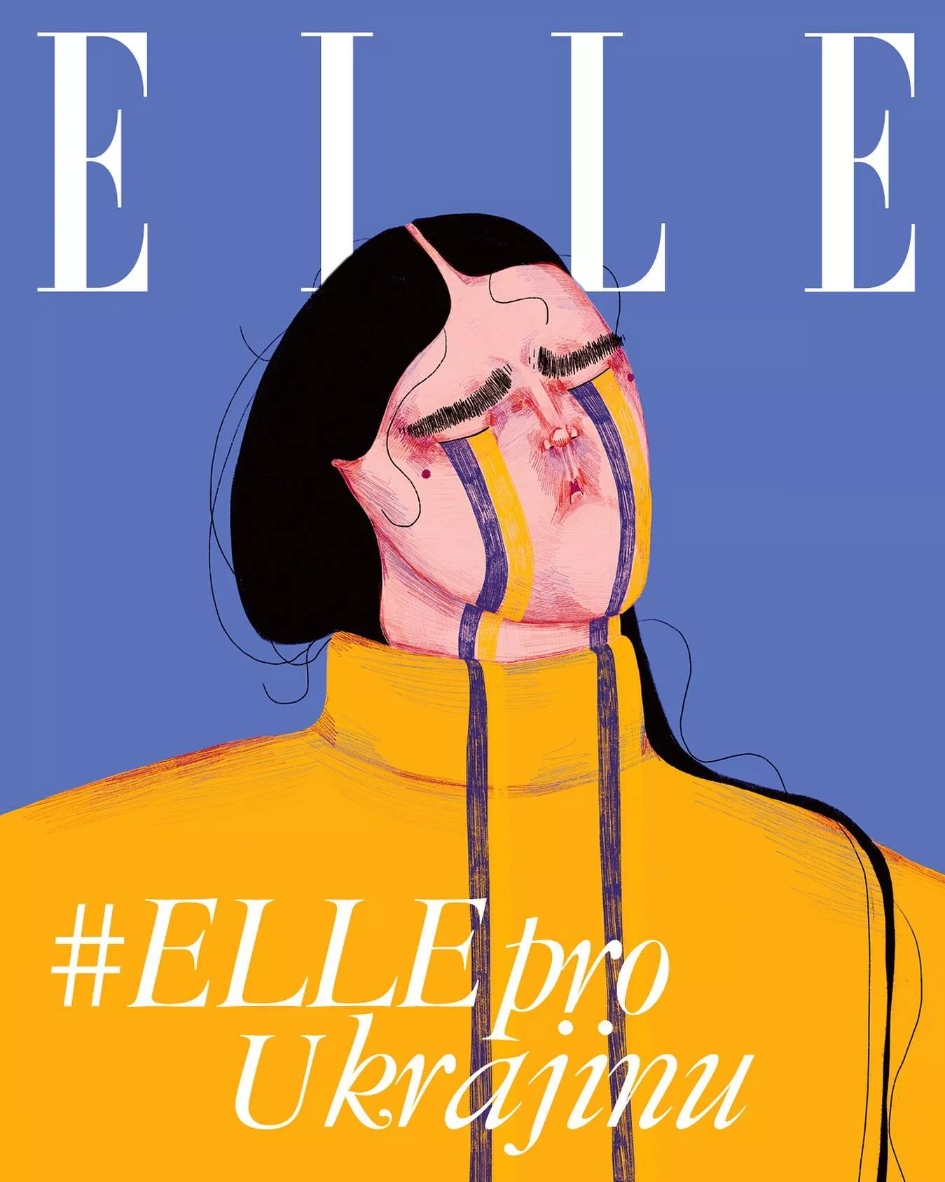 Elle Чехия посвятили обложку апрельского номера Украине