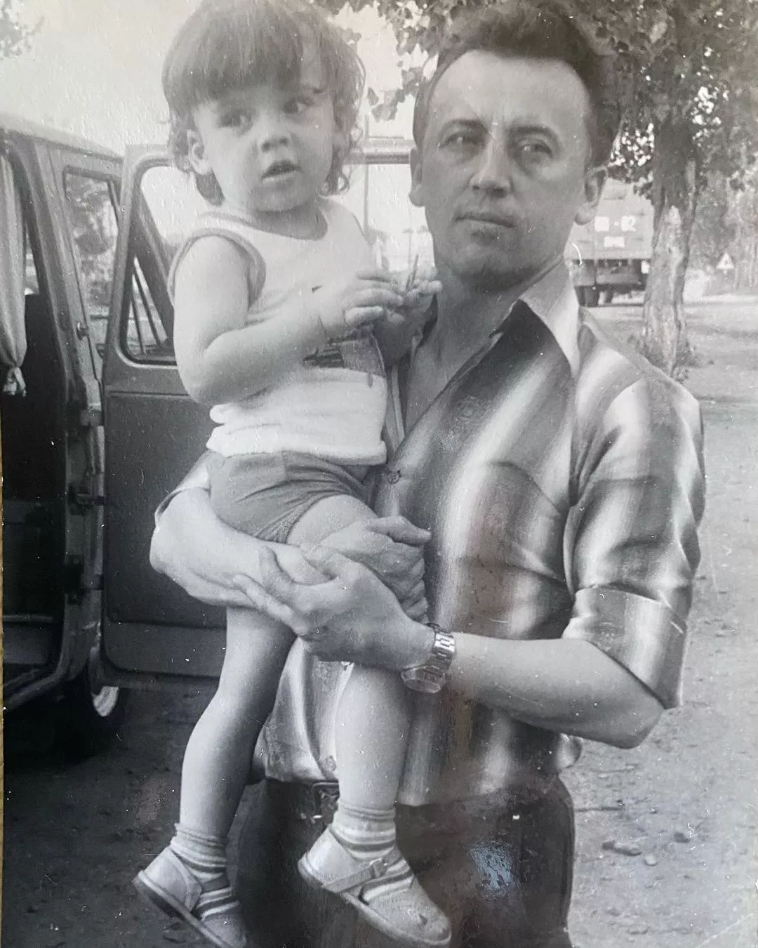 Maxim Galkin with his father