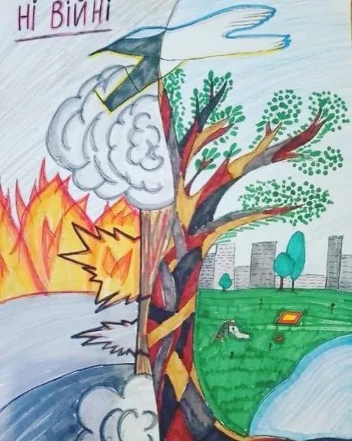 Проект Mom, i see war/Мама, я вижу войну собирает рисунки детей, чтобы создать манифест-коллаж о войне в Украине
