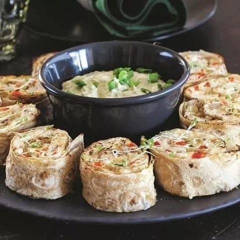 Lavash rolls with cheese and chicken