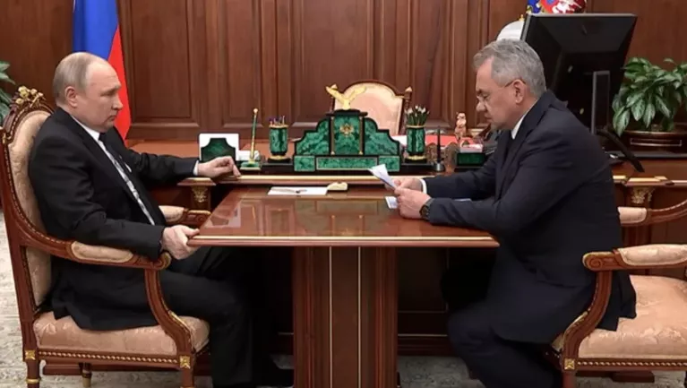 Путин не отпускал крышку стола на встрече с Шойгу