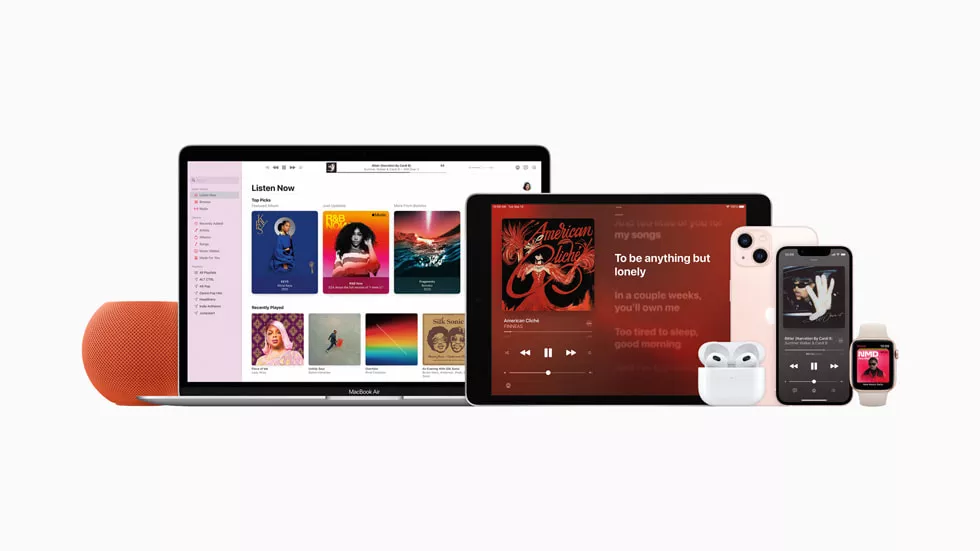Невероятный музыкальный опыт интегрирован во все продукты, от iPhone до Apple Watch и HomePod mini