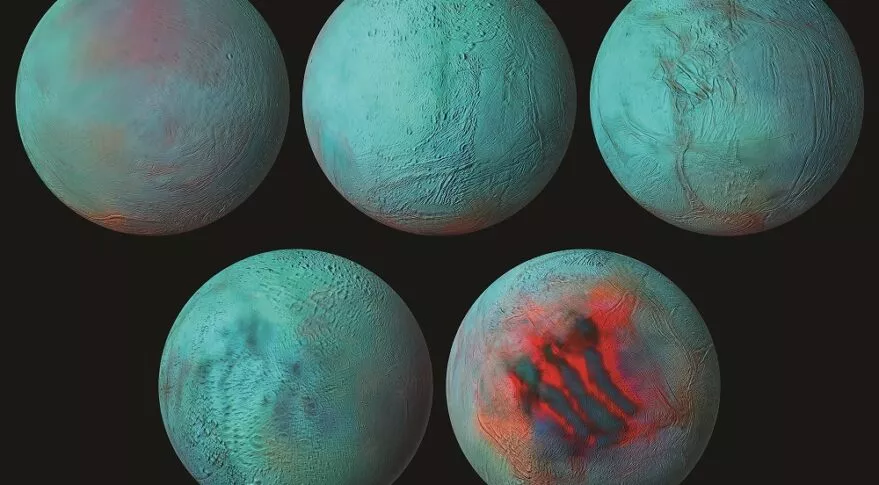 Впечатляющее зрелище: инфракрасная мозаика спутника Сатурна – Энцелада