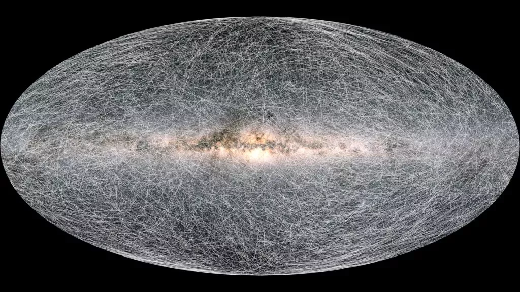Gaia показал пути 40 000 звезд, расположенных в пределах 326 световых лет от Солнечной системы