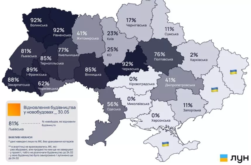 Где активно строят в Украине