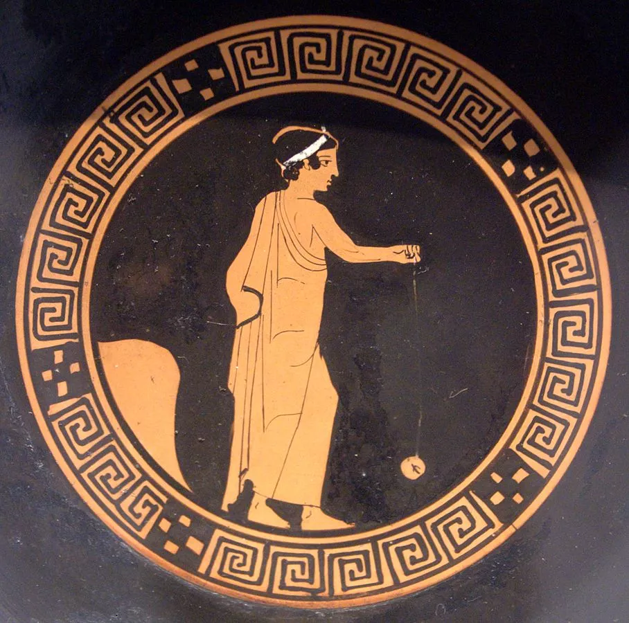 На давньогрецькій вазі зображений хлопчик, який грає в йо-йо