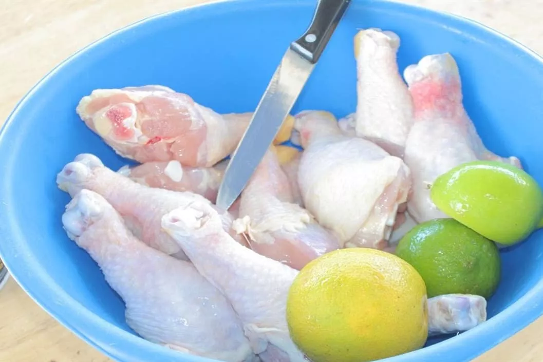When soaking the chicken, add a little lemon juice