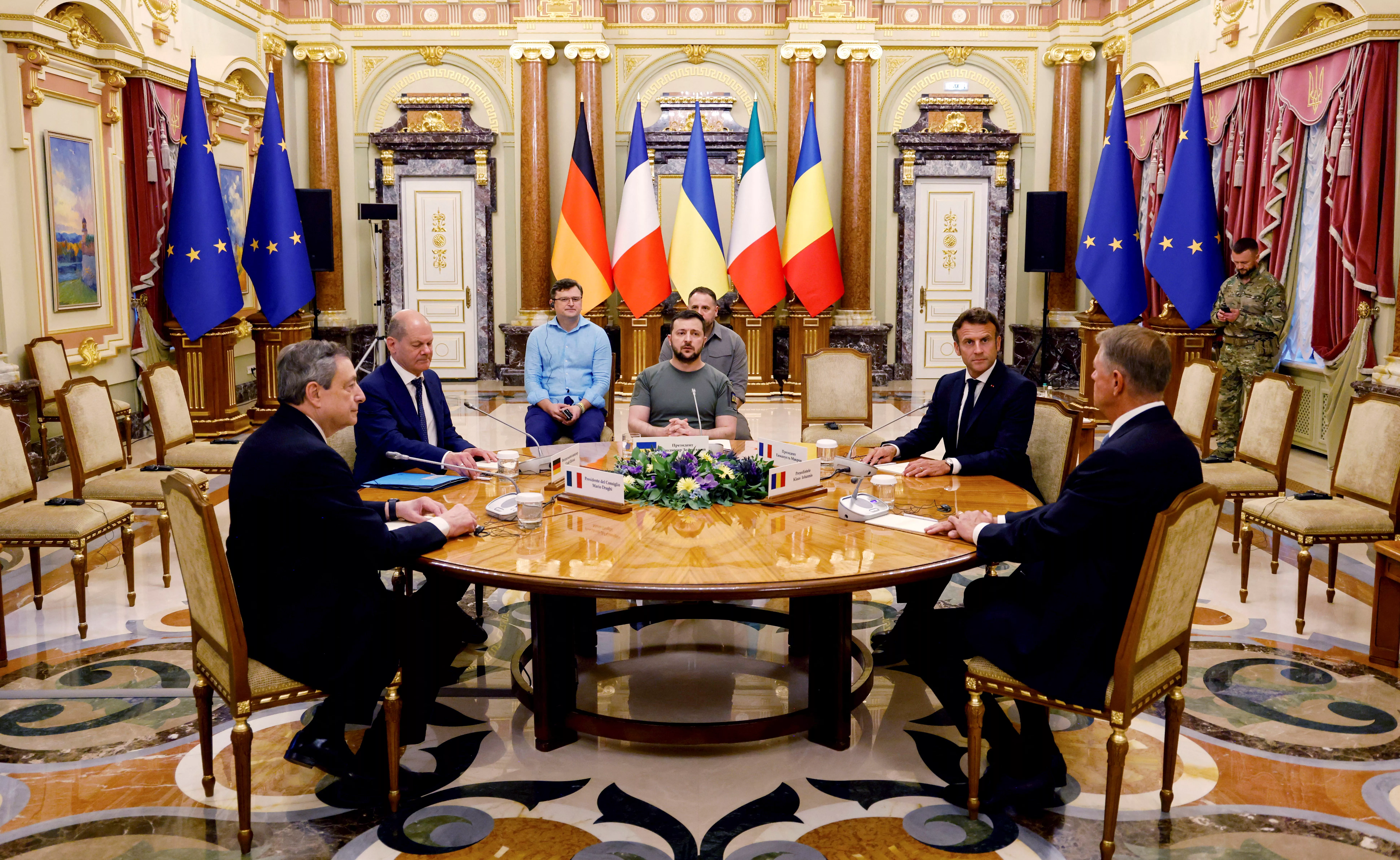 Встреча лидеров Украины, Франции, Германии, Румынии и Италии в Киеве. Фото Reuters