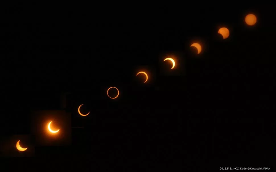 Кольцевое солнечное затмение, фото которого было сделано из Японии в 2012 году